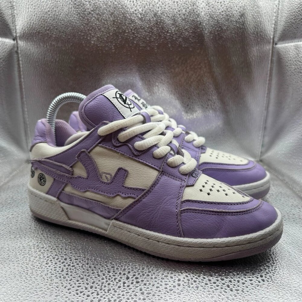Size 4.5 Lost Boys x Vicinity Mens Purple White Low Top Athletic Sneakers